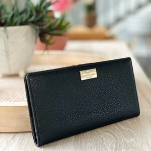 Kate Spade Black Pebbled Leather Wallet